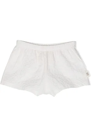 DOUUOD KIDS Shorts con parche del logo y efecto arrugado