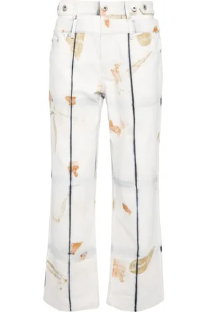 Feng Chen Wang Jeans con motivo teñido de planta