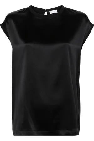 Brunello Cucinelli Blusa con ribete de mostacillas