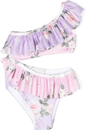 MONNALISA Traje de baño con estampado floral y aberturas