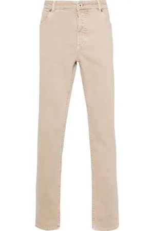 Brunello Cucinelli Jeans rectos con logo bordado