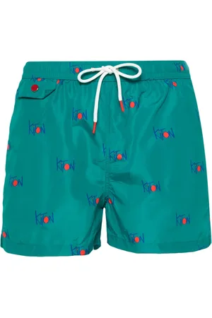 Kiton Shorts de playa con logo estampado