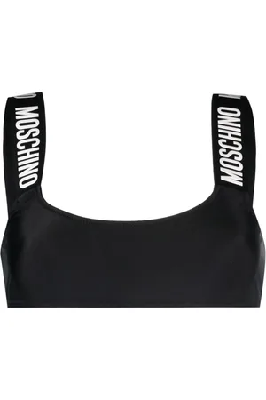 Moschino Top de bikini con cuello redondo y franja del logo