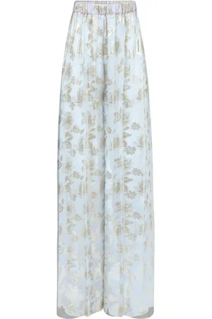 Nina Ricci Pantalones palazzo con motivo floral en jacquard