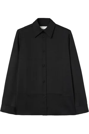Jil Sander Camisa satinada con cuello de pico