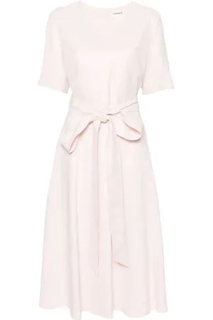 P.A.R.O.S.H. Vestido midi con diseño acampanado y cinturón