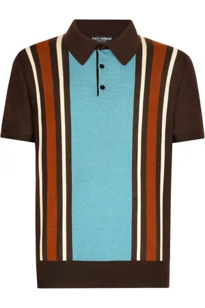 Dolce & Gabbana Playera tipo polo tejida con motivo de rayas
