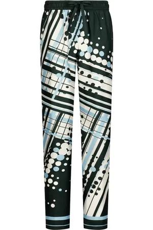 Dolce & Gabbana Pantalones de pijama de seda con estampado abstracto