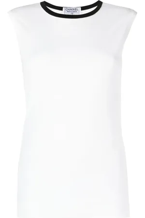 CHANEL Camiseta con ribete en contraste 1996