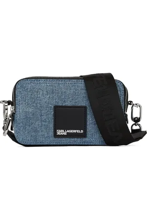 Karl Lagerfeld Bolsa cámara de mezclilla con logo