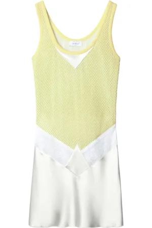OFF-WHITE Vestido corto con paneles de encaje