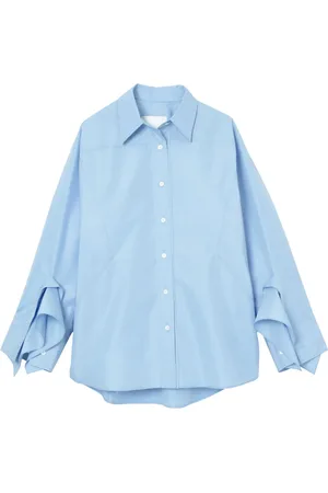 3.1 Phillip Lim Camisa de popelina con puños drapeados