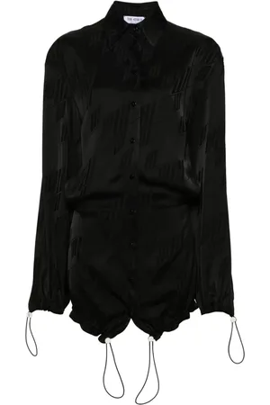 The Attico Vestido corto con logo en jacquard