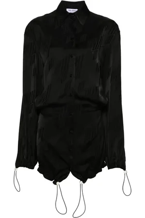 The Attico Vestido corto con logo en jacquard