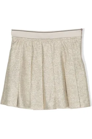 Brunello Cucinelli Falda corta con diseño plisado