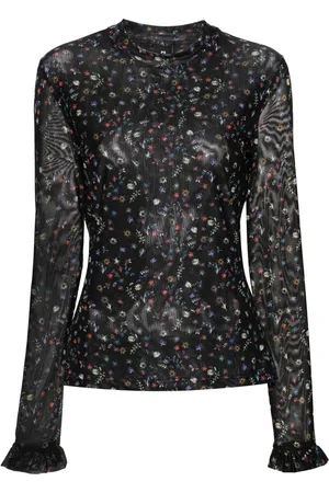 Paul Smith Top de malla Doodle con manga larga