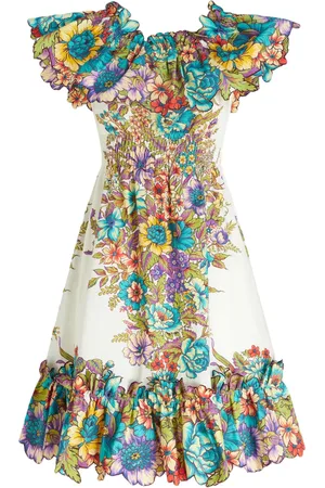 Etro Vestido con hombros descubiertos y estampado floral