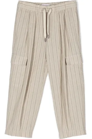 Brunello Cucinelli Pantalones cargo con estampado de rayas diplomáticas