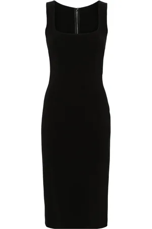 Dolce & Gabbana Vestido midi sin mangas con cuello cuadrado
