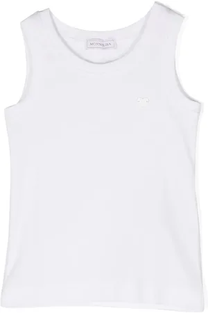 MONNALISA Camiseta de tejido fino de canalé con placa del logo