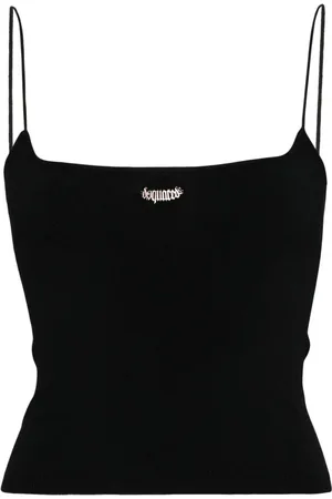 Dsquared2 Top tejido corto con placa del logo