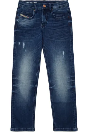 Diesel Jeans rectos con efecto desgastado