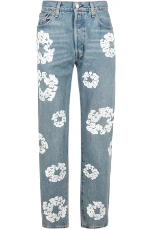 DENIM TEARS Jeans rectos con estampado Cotton Wreath de x Levi
