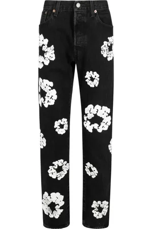 DENIM TEARS Jeans rectos con estampado Cotton Wreath de x Levi
