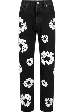 DENIM TEARS Jeans rectos con estampado Cotton Wreath de x Levi