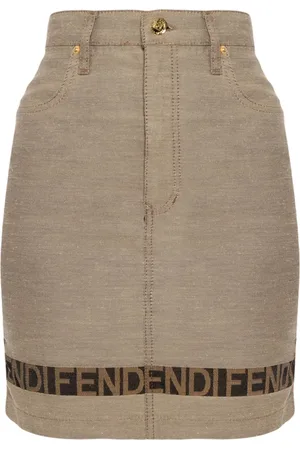 Fendi Falda corta con ribete del logo