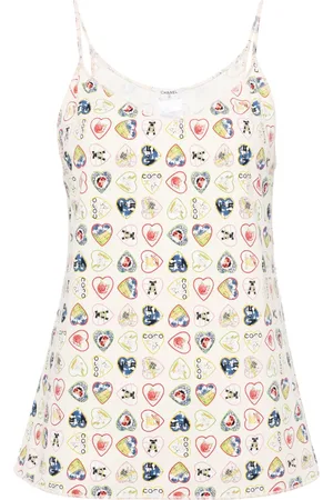 CHANEL Top con corazones estampados 2006
