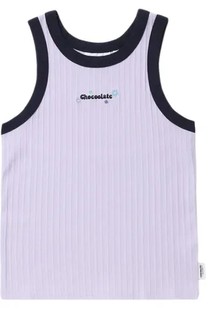 Chocoolate Top tejido de canalé con logo bordado
