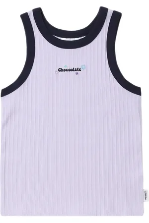 Chocoolate Top tejido de canalé con logo bordado