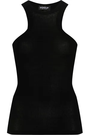 Dondup Top de canalé con placa del logo