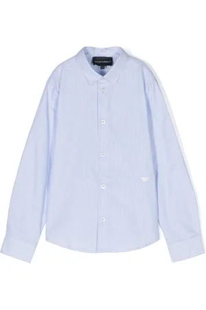 Emporio Armani Camisa con logo bordado y motivo de rayas