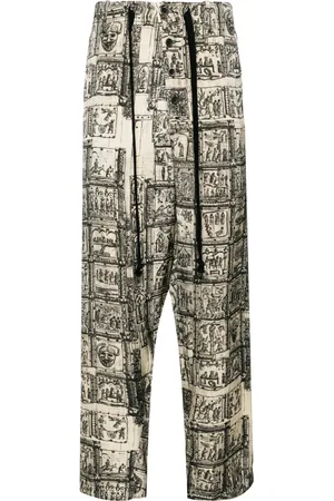 UMA WANG Graphic-print straight-leg trousers
