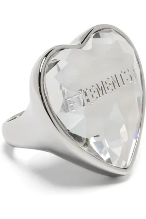 Vetements Anillo con gema de corazón