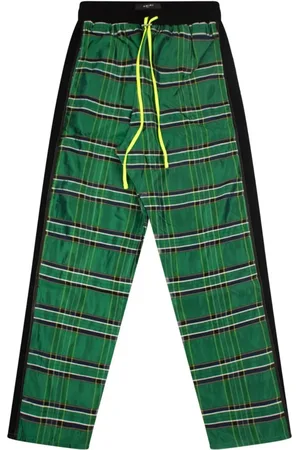 AMIRI Pants de seda con estampado de cuadros