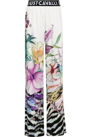 Roberto Cavalli Pantalones rectos con estampado floral