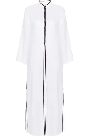 Tory Burch Caftán largo con ribete en contraste