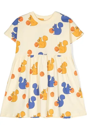 Mini Rodini Vestido con ardillas estampadas