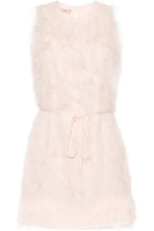 Twin-Set Vestido corto con efecto de plumas