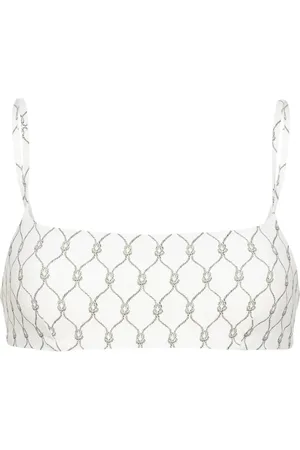 Tory Burch Top de bikini con nudo estampado