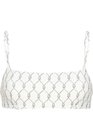 Tory Burch Top de bikini con nudo estampado