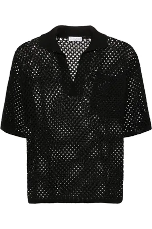 Brunello Cucinelli Top tejido con cuello de playera tipo polo
