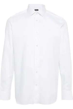 Ermenegildo Zegna Camisa de popelina con cuello italiano