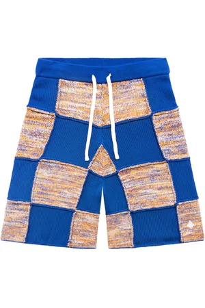 MARCELO BURLON Shorts deportivos tejidos con diseño patchwork
