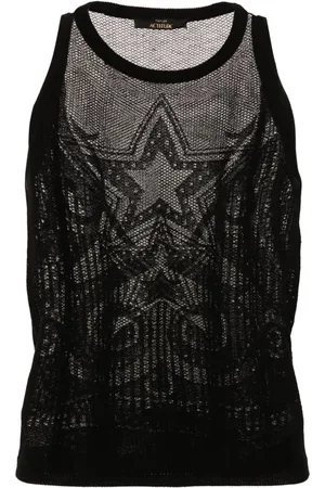 Twin-Set Top transparente con motivo de estrella