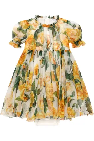 Dolce & Gabbana Vestido de seda con rosas estampadas