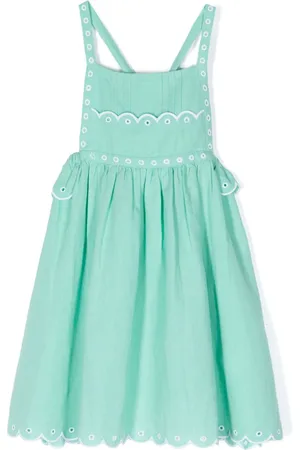 Stella McCartney Vestido con ribete festoneado
